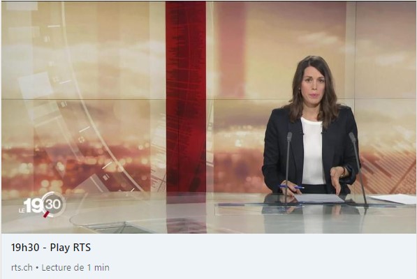 Reportage de Madame Caroline Widmer au journal de 19h30 de la RTS au sujet de l'art et l'intelligence artificielle.