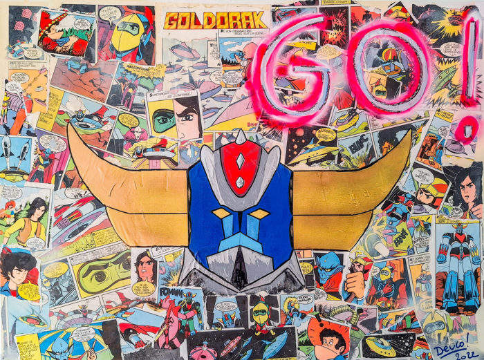 Collage & Acrylique GOLDORAK NICOLAS DECAUX NSDX2 - GO- HD