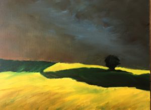 Tempête sur colza 3 - oeuvre de Carole CHRISTINAT VENHARD- CECTVD27